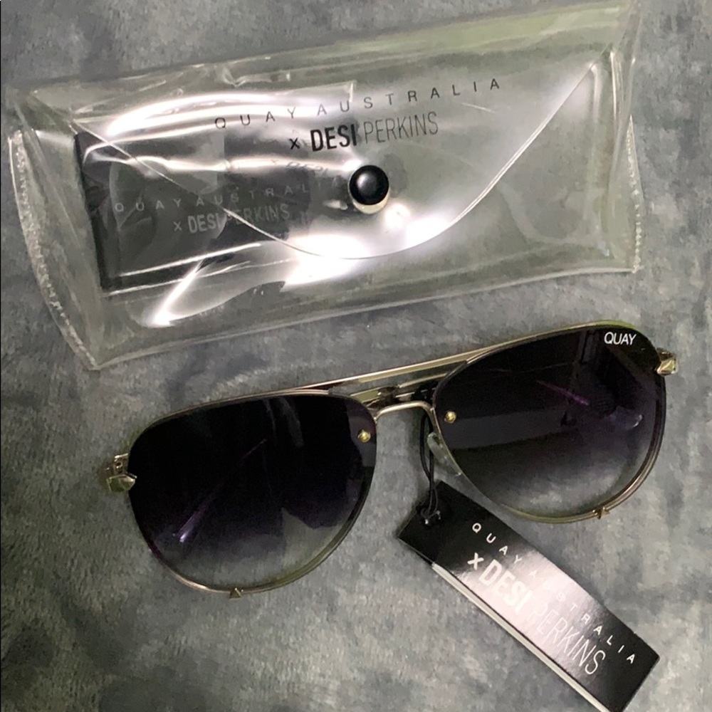 Quay x Desi High Key Aviator Sunglasses